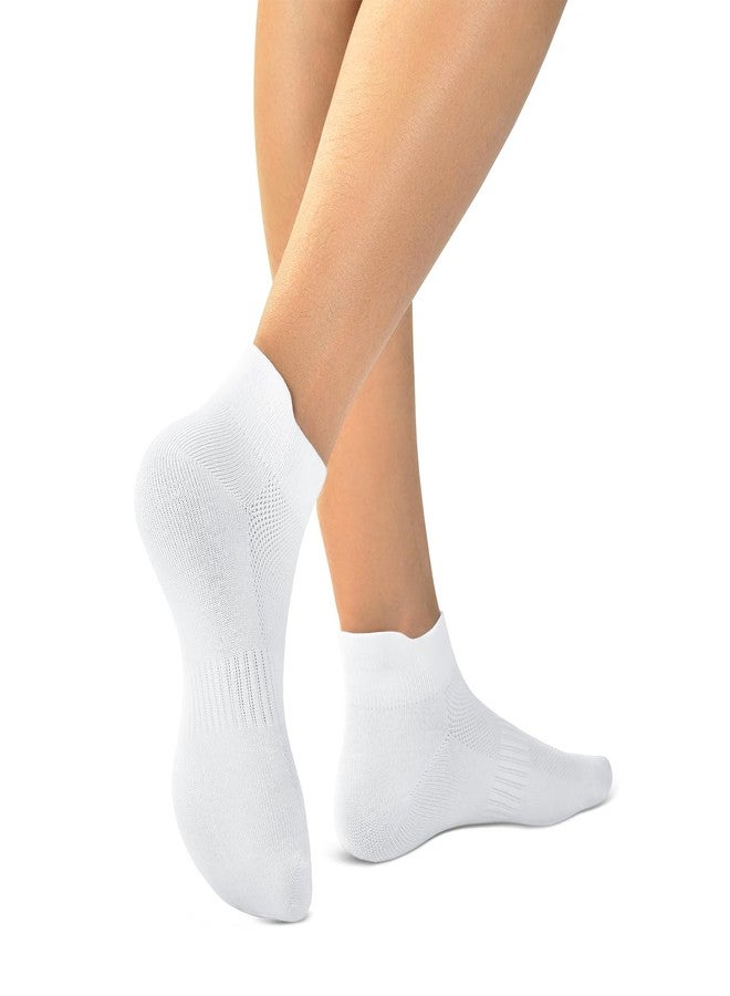 Walifrey Ankle Socks for Women, 6 Pairs Low Cut Athletic Socks for Women Running （White 6-8 - Image 3